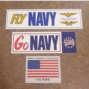U.S. NAVY Stickers/Decal (Lot Of 3)